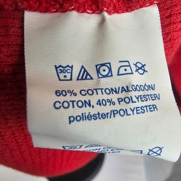 Polo Ralph Lauren Red Thermal Shirt Large Long Sleeve Logo Cotton Blend - Picture 4 of 6